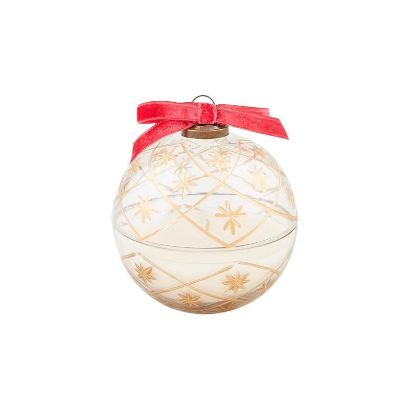 Mud Pie Glass Ornament Candles, Clear, 7 oz