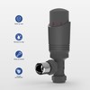 Vancoco Anthracite TRV Angled Thermostatic Radiator & Towel Rail Valve