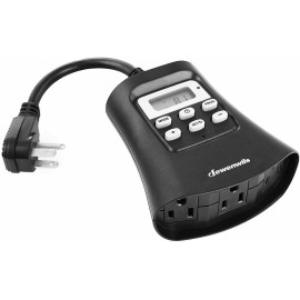 DEWENWILS Digital Outdoor Timer Waterproof Plug in Light Timer Switch Black - HODT13B