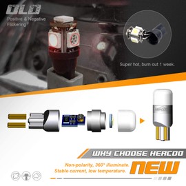 HERCOO Smoke Side Mirror Marker Lights Lens w/LED Compatible with 2008-2016 F250 F350 F450 Super Duty Turn Signal Aftermarket Replacement, Qty: 2, Amber & White