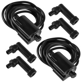 Caltric 2x Ignition Coil With Spark Plug Caps For Yamaha 3G1-82310-60-0