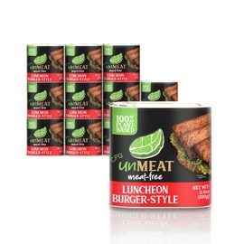 unMEAT Plant Based Meat | Easy to Prepare Plant Based Protein | Vegan Meat with Less Calories, Burger Style Luncheon Meat, (Pack of 12)