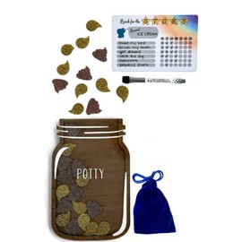 Trader Z's Kids- Premium Wooden Star Reward Jar, Chore Chart, Toddler/Kids Potty Training, Classroom and Teacher Gifts, Boys and Girls Behavior Chart, Magnetic Reward Chart (Potty Training Jar)