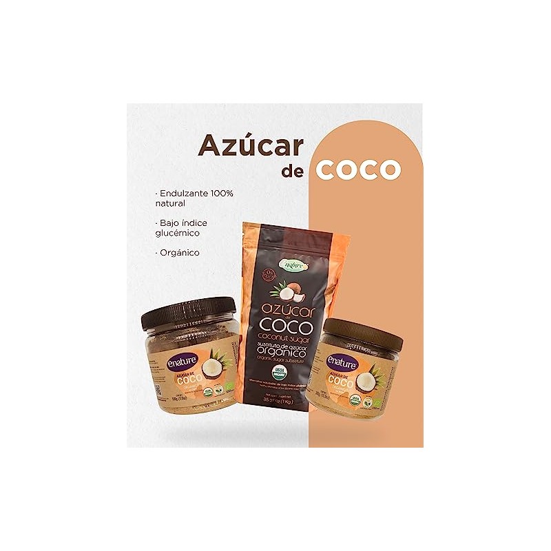 Enature Azúcar de Coco Orgánica, 500 g