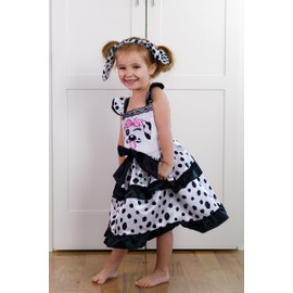 ReliBeauty Dalmatian Costume for Children, Girls, with Ears, Headband Tail, 130