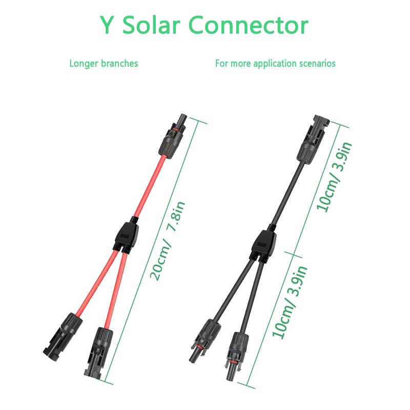 WOODGUILIN Solar Cable Y Splitter 4 mm² Cable Solar Panel