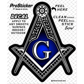 ProSticker 126V (One) Masonic Series Shriner Fez Freemason Compass Decal Sticker (6")