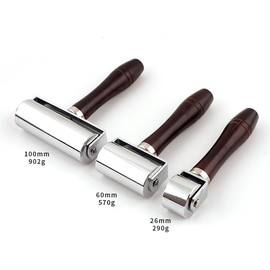 Leather Roller Platen Tool Leather Press Edge Roller Creaser Smoother Leather Glue Laminating Roller Iron Roll Wooden Handle for Craft DIY (26mm)