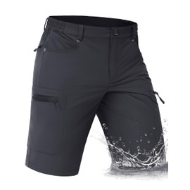 TACVASEN Mens Cargo Shorts Quick Dry Hiking Shorts for Men 10 Inch Inseam with Zipper Pockets Lightweight for Casual Outdoor Golf Training Summer Dark Grey 32