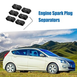 A ABSOPRO Engine Spark Plug Separators Aluminum Alloy Black (Set of 6)