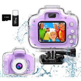 Kids Camera Waterproof Underwater Camera for 3-12 Year Old Boys Girls 2 Inch IPS Screen 1080P HD Digital Kids Video Camera Indoor Outdoor Action Cameras Best Christmas Birthday Gifts