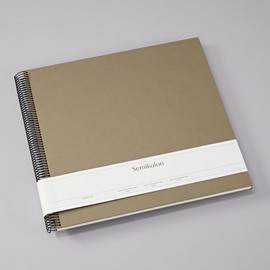 Semikolon 369990 Spiral Album Economy Large 34.5 x 33.2 cm Photo Album 50 Pages Cream White Photo Book Fango Beige