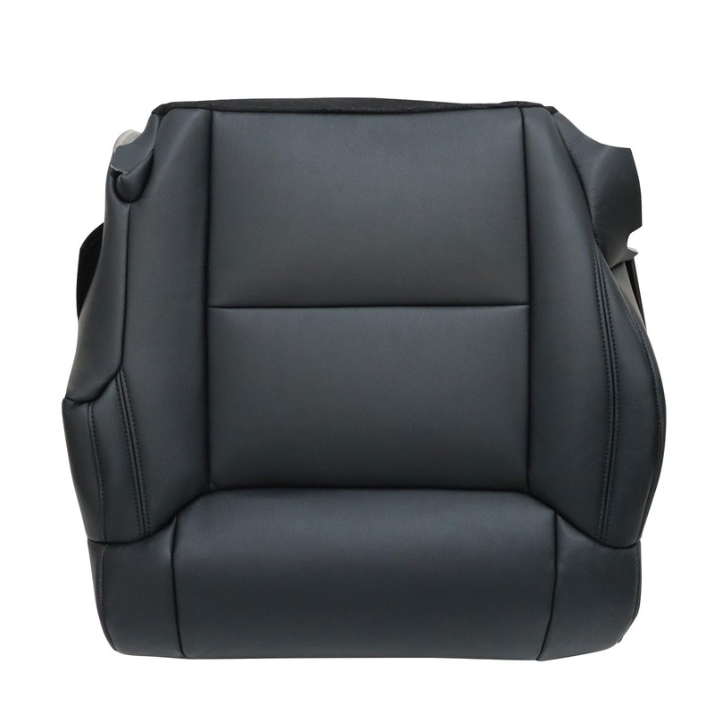 SecosAutoparts Driver & Passenger Bottom Replacement Black Leather Seat Covers