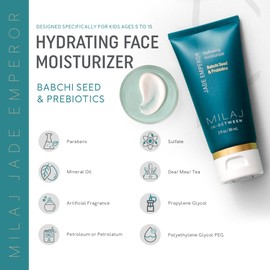 MILAJ Jade Emperor Hydrating Face Cream | Lightweight Moisturizer to Brighten, Refine, and Nourish Skin | Clean Skincare for Kids and Teens Ages 5-15 + Soft Silicone Brush