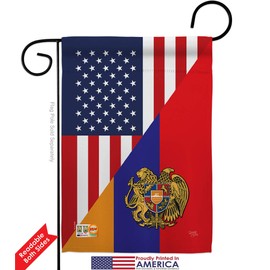 Breeze Decor Armenia US Friendship Garden Flag Pack Regional American Alliance World Country Particular Area Applique House Decoration Banner Small Yard Gift Double-Sided, Made in USA