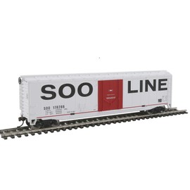 Walthers Trainline HO Scale Model 50' Plug-Door Boxcar with Metal Wheels Soo Line