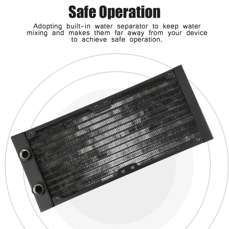 Joyzan 12 Tube 240mm Aluminium G1/4 Thread Water Cooling Radiator,