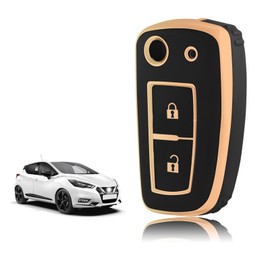 TOOMUME Car Key Cover TPU, Car Key Case Fit for Nissan Micra K14 Qashqai j11 Juke F15 Xtrail T32 Pulsar C13 Rogue Murano Maxima Altima, Protective Key Fob Cover Key Fob Case - 2 Buttons