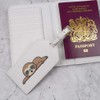 Azeeda 'Sleeping Sloth' Passport Cover & Luggage Tag Travel Set