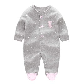 Baby Girls Onesie Pyjamas Cotton Long Sleeve Bodysuit