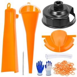 Oil Change Kit for Harley Davidson Accessories,Oil Filter Cap Wrench for Motorcycle Accessories,Drip-Free Oil Filter Funnel,Crankcase Fill Funnel,50Pcs O-Ring for Harley