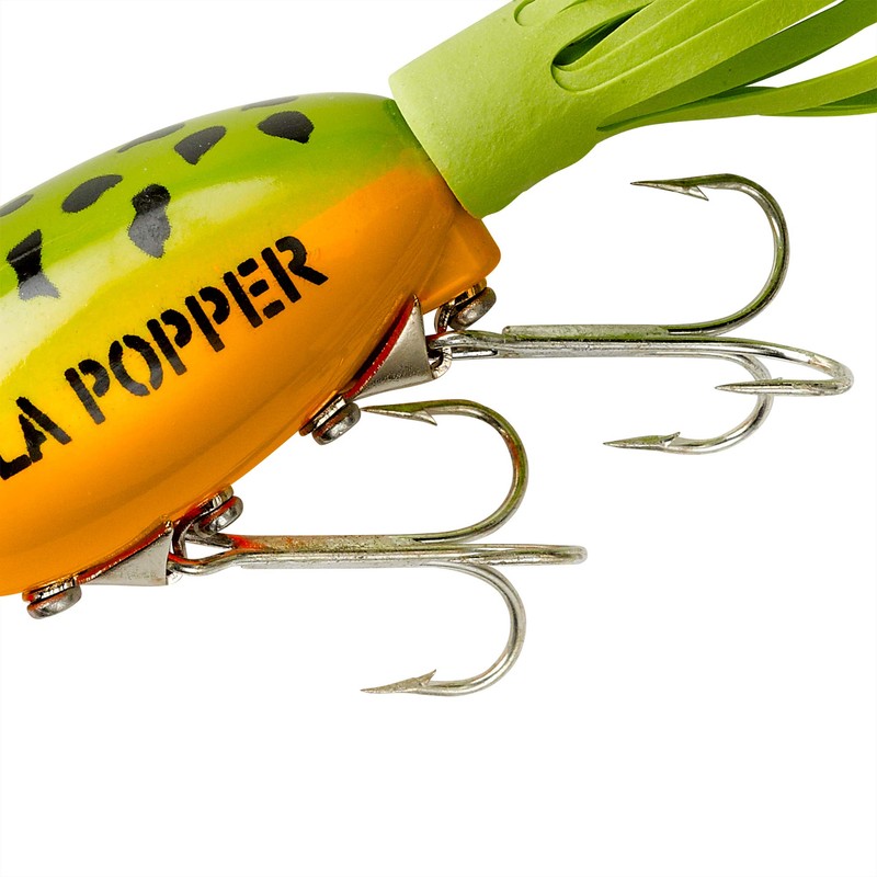 Arbogast Hula Popper Topwater Fishing Lure, Frog Yellow Belly, G760