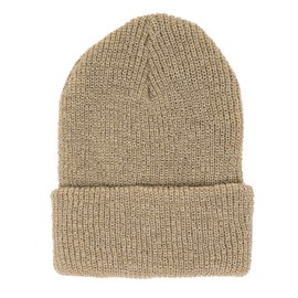 M MCGUIRE GEAR Warm Wool Military GI Watch Cap, 100% Wool US Made Tactical Beanie, Winter Hat for Men and Women - One Size (Tan-499)