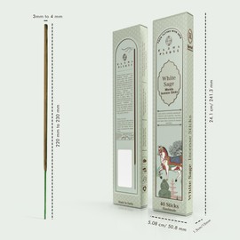 White Sage Masala Incense Sticks, Organic Hand Rolled Incense, Natural Herbs & Aromatic Ingredients, Contain 40 Sticks Inside, Burn Time 45-60 Min, Spiritual Gifts, Incense by Karma Pledge