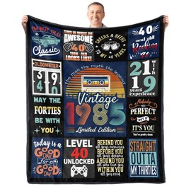 Kesidilo 40th Birthday Gifts for Him, 1985 Birthday Blanket, 40th Birthday Gifts for Men Funny, Mens 40th Birthday Gift Ideas, 40 Year Old Gifts for Men