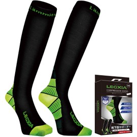 Lammittella Legxia Compression Elastic Strong Pressure Quick Dry Moisture Absorption Unisex Socks, Calf Support, Long Socks, Men's, Women's, 30 hPa - 40 hPa, green