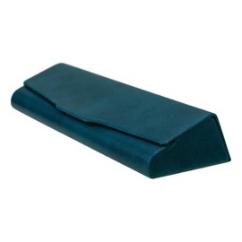 テーシーケース メガネケース おしゃれ スリム ケース マグネット式 スチール ポリウレタン ブルー コンパクト HY-8015-12