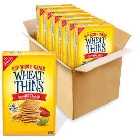 Wheat Thins Whole Grain Crackers 8.5 Oz Boxes 6, Sundried Tomato & Basil, 6 Count