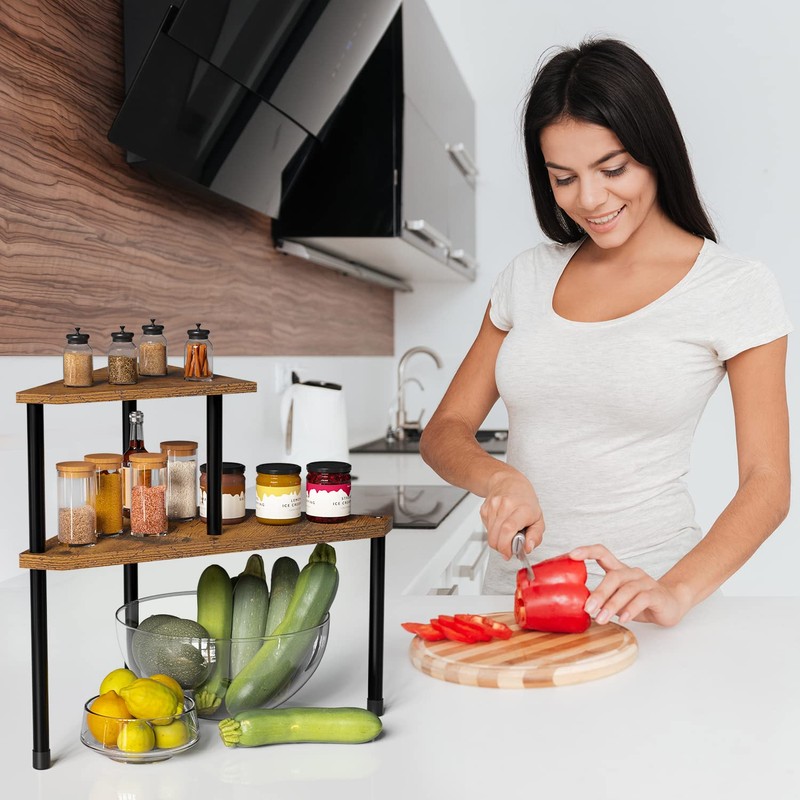 Weenson Kitchen Countertop Organizer Spice Rack for Salt, Bathroom Counter