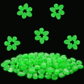 100 PCS Glow in The Dark Garden Pebbles Stones Rocks, EVERMARKET Glowing Rocks for Yard and Walkways Decor, DIY Decorative Luminous Stones in Green