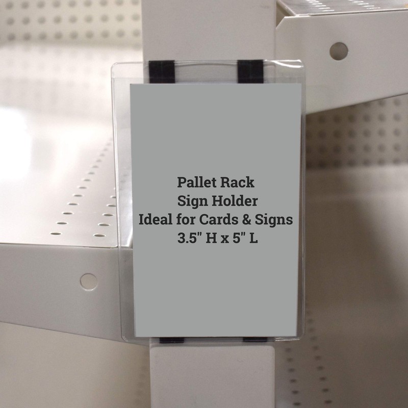 Pallet Rack Sign Holder Kit Clear Vinyl Pouch with Magnet