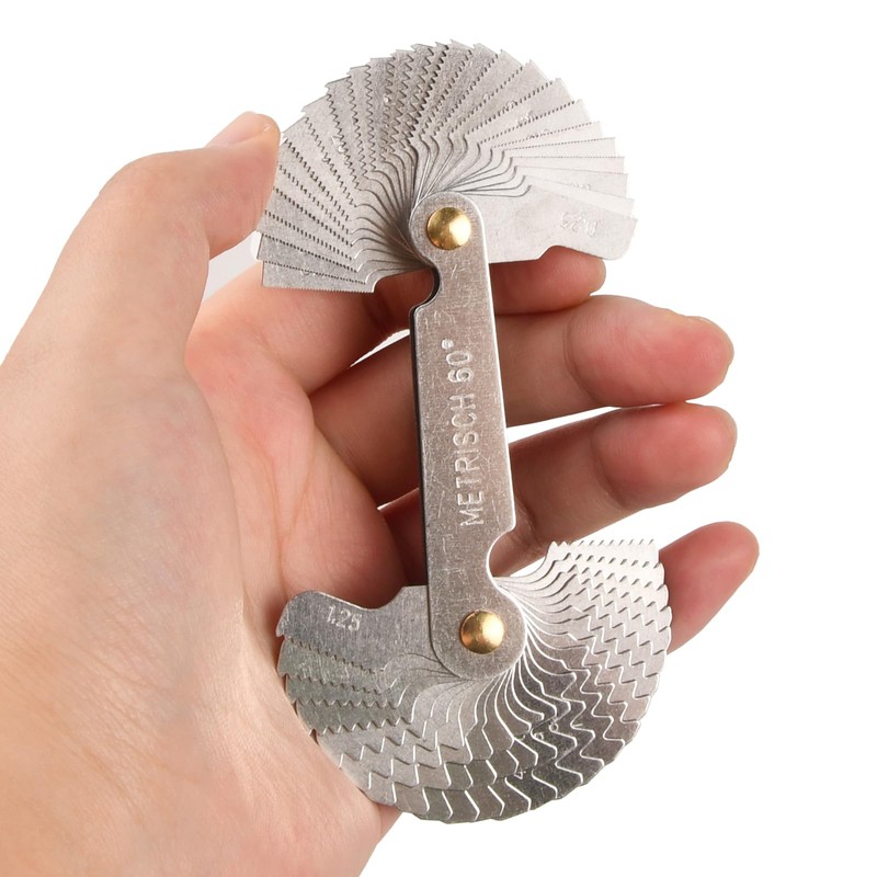 52 Sheets Metric/Whitworth Stainless Steel Thread Gauge 60/55 Degree Measuring