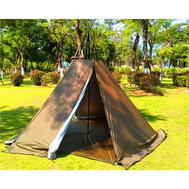 Portable Waterproof Camping Pentagonal Teepee Tent Outdoor Camping Pyramid Tipi Tent with Stove Hole