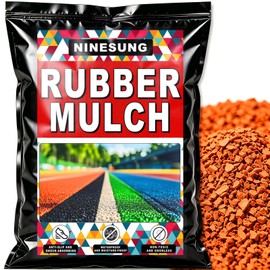 NINESUNG 2lb Premium Rubber Mulch Granules for Playground Safety Surface, Landscaping & Garden, Rubber Crumbs for Running Track, Tennis Court Repair, Potting Soil Topper (Orange, 2 Pounds)