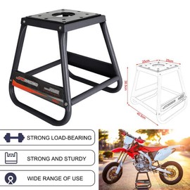 JFG RACING Dirt Bike Stand,Universal Detachable Powder Coated Anti Slip Off Road Steel MX Heavy Duty Dirtbike Maintenance Motorcycle Box Stand（Black）