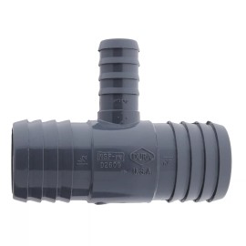 Drip Depot PVC Barbed Reducing Tee - 3/4", 1/2", 1