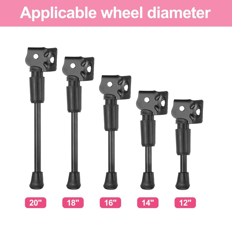 HARFINGTON Back Bike Kickstand for 12 Inch Wheel Carbon Steel