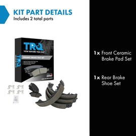 TRQ Brake Pads Ceramic Compatible with 2000 Toyota Celica 2001-2008 Prius
