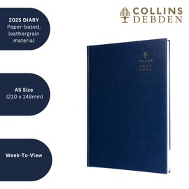 Collins Standard Desk 2025 Diary for Professionals - Quarto Week to View Business Diary (Appointments) - Black - (A36.99-25) - Premium Business Planner with Hardback Leathergrain Covers