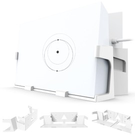 KINEEPLE 2in1 Wall mounting Kit for Starlink Gen3 Router Mount and Starlink Power Supply Mount Bracket Holder,Stability Protection for StarLink Gen 3 Router Wall Mount and Power Supply (White)