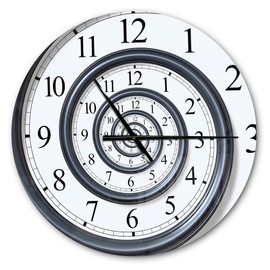 DesignQ 'Time Spiral Analog Wall ' Modern Wall Clock for Home Bedroom Bathroom Office Living Room Decoration, 027, 23x23