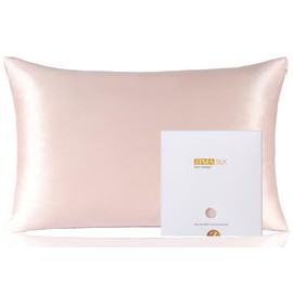 ZIMASILK 100% Pure Mulberry Silk Pillowcase for Hair and Skin Health,Soft and Smooth,Both Sides Premium Grade 6A Silk,600 Thread Count,with Hidden Zipper,1pc (Queen 20''x30'',Pink)