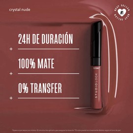 Cyzone Labial Mate Studio Look – 24H de Duración, No Transfer, Color Mate Intenso y Alta Pigmentación – 6 ml (CRYSTAL NUDE)