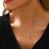 foyjoey White Gold Simple Cross Necklace for Women Stainless Steel