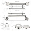 Brushed Nickel Towel Rack Grab Bar Combo, Zepolu Stainless Steel