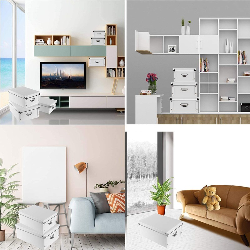 XUCHUN Decorative Storage Box with Lids,Set of 3 Waterproof Foldable